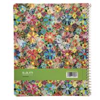 دفتر مشق سم طرح گل های رنگارنگ Sam Colorful Flowers Design Homework Notebook