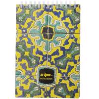 دفتر یادداشت 100 برگ کلیپس مدل کاشی سنتی Clips 100 Sheets Traditional Tiles Design Hard Cover