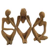 مجسمه طرح خاکی مدل مومیایی مجموعه سه عددی Soil Mummy Statue Pack of 3