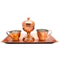 سرویس چای خوری مسی 5 پارچه مدل A3343