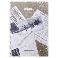 دفتر زبان 80 برگ کلیپس طرح روزنامه جلد شومیز Clips 80 Sheets Traditional Newspaper Design Ring Soft Cover English Notebook