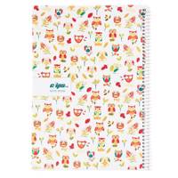 دفتر 100 برگ کلیپس طرح جغد جلد شومیز Clips 100 Sheets Ring Cover Owl Design Notebook