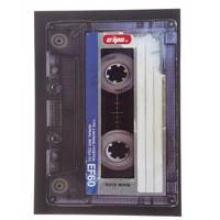 دفتر 100 برگ کلیپس طرح نوار کاست جلد شومیز Clips 100 Sheets Soft Cover Cassette Design Notebook