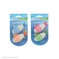 پاک کن کوییلو طرح ماهی سبز- صورتی کد 57776 Eraser Quilo Fish