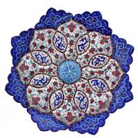 بشقاب مسی میناکاری شده سی دا طرح خطائی کد 01033 قطر 16سانتی متر