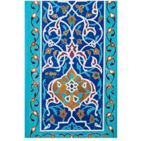 دفتر 100 برگ کلیپس طرح کاشی فیروزه ای جلد شومیز Clips 100 Sheets Soft Cover Turquoise Tiles Design Notebook