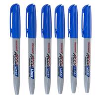 ماژیک مونامی مدل Fine آبی بسته 6 عددی - کد 12502 Monami Fine Blue Permanet Marker Code 12502