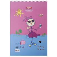 دفتر نقاشی 30 برگ کلیپس طرح دختر و عکس سلفی جلد شومیز Clips 30 Sheets Girl And Selfie Design Soft Cover Painting Notebook