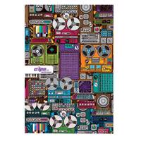 دفتر مشق کلیپس طرح استودیوی موسیقی 100 برگ Clips Music Studio Design 100 Sheets Homework Notebook