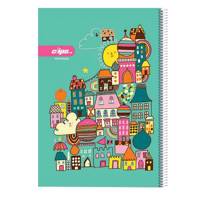 دفتر نقاشی 50 برگ کلیپس جلد شومیز طرح خانه Clips 50 Painting Ring Cover Home Background Design Notebook