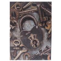 دفتر 80 برگ کلیپس طرح قفل و کلید جلد شومیز Clips Adult 800 sheets Locking And keys Design Soft Cover Notebook