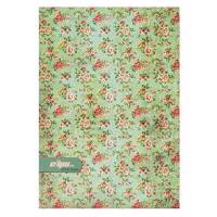 دفتر 100 برگ کلیپس طرح گل زمینه سبز آبی Clips Cyan Background Flower Design 100 Sheets Homework Notebook