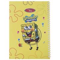 دفتر 50 برگ کلیپس طرح باب اسفنجی 2 جلد شومیز Clips 50 Sheets Spongebob 2 Design Soft Cover Notebook