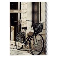 دفتر 80 برگ کلیپس طرح دوچرخه جلد شومیز Clips 80 Sheets Bicycle Design Soft Cover Notebook