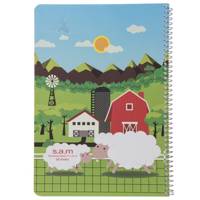 دفتر شطرنجی سم طرح مزرعه گوسفندان Sam Sheep Farm Design Checkered Notebook