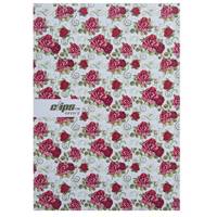 دفتر 100 برگ کلیپس طرح گل رز جلد شومیز Clips 100 Sheets Soft Cover Red Rose Design Notebook