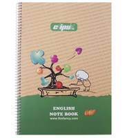 دفتر زبان کلیپس طرح درخت الفبا 80 برگ Clips Alphabet Tree Design 80 Sheets English Notebook