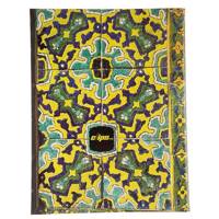 دفتر 100 برگ کلیپس مدل کلاسوری طرح کاشی سنتی جلد سخت Clips 100 Sheets Hard Cover Traditional Tiles Design Ring Binder Notebook