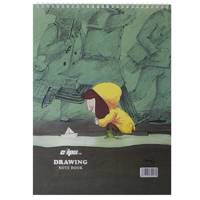 دفتر نقاشی 30 برگ کلیپس طرح دخترک و قایق جلد شومیز Clips 30 Sheets Girl And Boat Design Soft Cover Painting Notebook