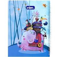 دفتر نقاشی کلیپس طرح فیل سواری 80 برگ Clips Elephant 80 Sheets Painting Notebook