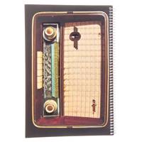 دفتر 100 برگ کلیپس طرح رادیو جلد شومیز Clips 100 Sheets Ring Cover Radio Design Notebook