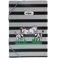 پوشه کش دار کلیپس طرح دختر و پسر گورخر Clips Rubber Girl And Boy Zebra Design Folder