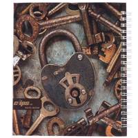 دفتر یادداشت 100 برگ کلیپس مدل طرح قفل و کلید Clips 100 Sheets Locking and Keys Design Hard Cover
