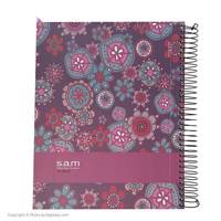 دفتر مشق سم طرح گل 1 Sam Flower Design 1 Homework Notebook Spiral Bound