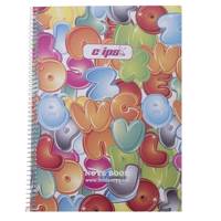 دفتر زبان کلیپس طرح حباب الفبا 80 برگ Clips Alphabet Bubble 80 Sheets English Notebook
