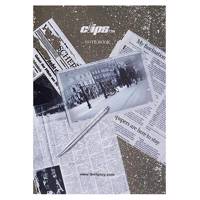 دفتر زبان 50 برگ کلیپس طرح روزنامه جلد شومیز Clips 50 Sheets Traditional Newspaper Design Soft Cover English Notebook