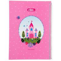 دفتر 80 برگ کلیپس طرح قصر جلد شومیز Clips 80 Sheets Castle Design Soft Cover Notebook
