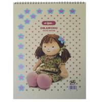 دفتر نقاشی 30 برگ کلیپس طرح عروسک جلد شومیز Clips 30 Sheets Doll Design Soft Cover Painting Notebook