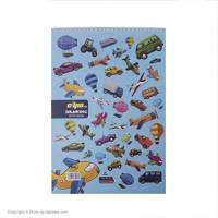 دفتر نقاشی 30 برگ کلیپس طرح وسایل نقلیه جلد شومیز Clips 30 Sheets Vehicles Design Soft Cover Painting Notebook