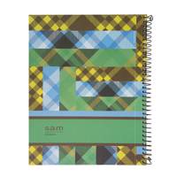 دفتر مشق سم طرح شطرنجی Sam Plaid Design Homework Notebook Spiral Bound