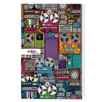 دفتر 80 برگ کلیپس طرح استودیوی موسیقی جلد شومیز Clips Adult 80 Sheets Cassette Design Soft Cover Notebook