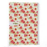 دفتر 80 برگ کلیپس طرح گل رز جلد شومیز Clips 80 Sheets Rose Design Soft Cover Notebook