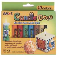 رنگ تزیین شمع 10 رنگ آموس مدل Candle Deco Amos Candle Deco 10 Color Candle Decoration Paint