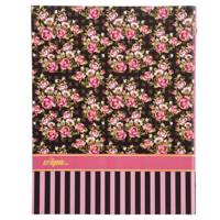دفتر کلاسوری کلیپس طرح گل رز زمینه مشکی 100 برگ Clips Black Background Rose Design Ring Binder Notebook 100 Sheets