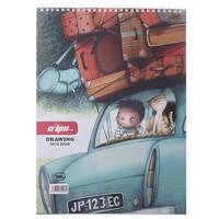 دفتر نقاشی 30 برگ کلیپس طرح مسافر 1 جلد شومیز Clips 30 Sheets Traveler 1 Design Soft Cover Painting Notebook