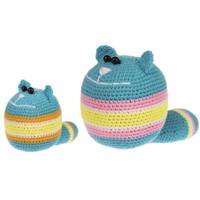 مجموعه 2 عددی عروسک بافتنی داتیس مدل میو بزرگ و کوچک آبی Datis Mio Blue Crochet Toys Set 2 Pcs