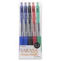 روان نویس زبرا مدل Sarasa Clip با قطر نوشتاری 0.7 بسته 5 عددی Zebra Sarasa Clip Rollerball Pen Pack of 5