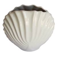 گلدان سرامیکی گلباران سبز طرح صدف Golbaranesabz Shell Ceramic Flower Pot