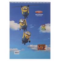 دفتر نقاشی 30 برگ کلیپس طرح مینیون 2 جلد شومیز Clips 30 Sheets Minion 2 Design Soft Cover Painting Notebook
