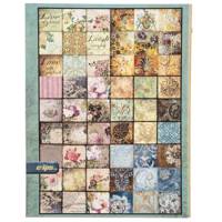 دفتر کلاسوری کلیپس طرح کلاژ گل 100 برگ Clips Collage of Flowers Design Ring Binder Notebook 100 Sheets