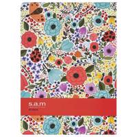 دفتر مشق سم طرح گل های رنگارنگ Sam Colorful Flowers Design Homework Notebook