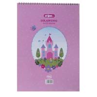 دفتر نقاشی 30 برگ کلیپس طرح قصر جلد شومیز Clips 30 Sheets Castle Design Soft Cover Painting Notebook