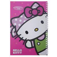 دفتر 50 برگ کلیپس طرح هلو کیتی 2 جلد شومیز Clips 50 Sheets Hello Kitty 2 Design Soft Cover Notebook