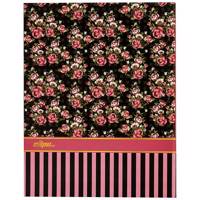 دفتر کلاسوری کلیپس طرح گل رز زمینه مشکی 80 برگ Clips Black Background Rose Design Ring Binder Notebook 80 Sheets