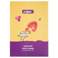 دفتر زبان 80 برگ کلیپس طرح الفبای موسیقی جلد شومیز Clips 80 Sheets Traditional Music Alphabet Design Soft Cover English Notebook