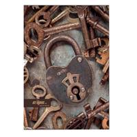 دفتر مشق کلیپس طرح قفل و کلید 100 برگ Clips Lock and keys Design 100 Sheets Homework Notebook